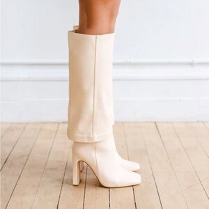 NEW Lulus Lorlia Almond Square Toe Knee High Boots